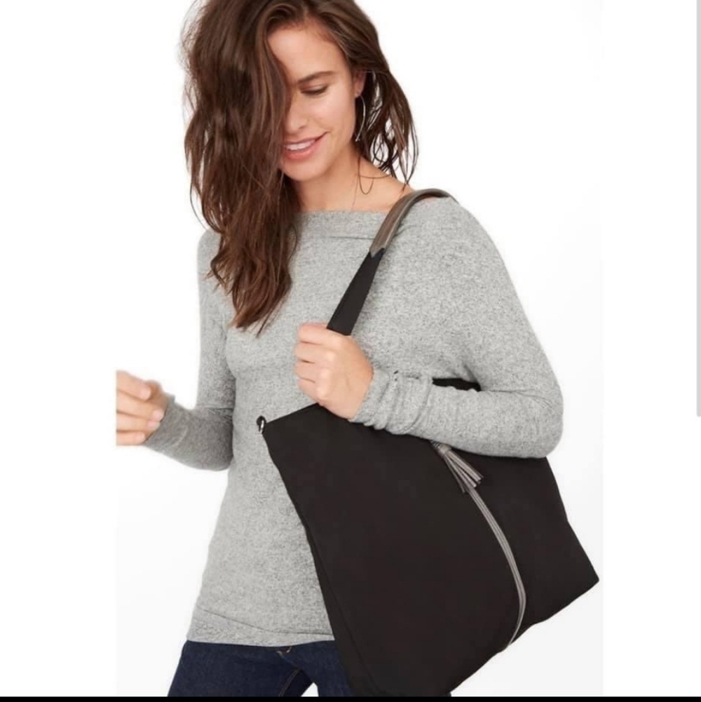Stella&Dot, Work Hard Play Hard Tote, Black/Pewter